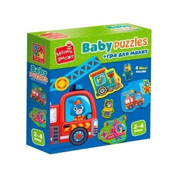 Гра розвиваюча Vladi Toys пазли картонні з грою.Транспорт. Тварини. VT1722-28 VT1722-28 фото