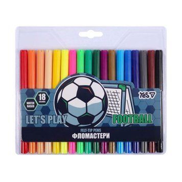 "Фломастери Yes 18 кольорів "Football"" 650601 фото